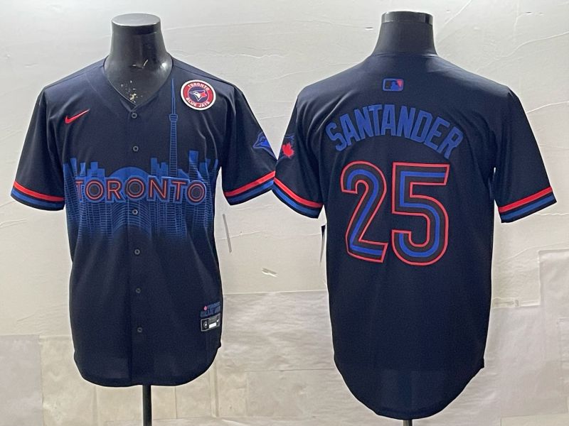 Men 2025 Nike Toronto Blue Jays #25 Santander black Game MLB Jersey 01